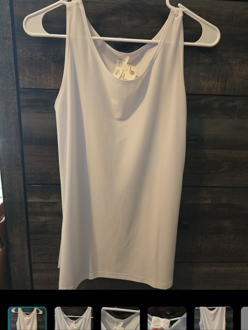 The Gaudy Boutique "Sabrina" tank top in white, size S